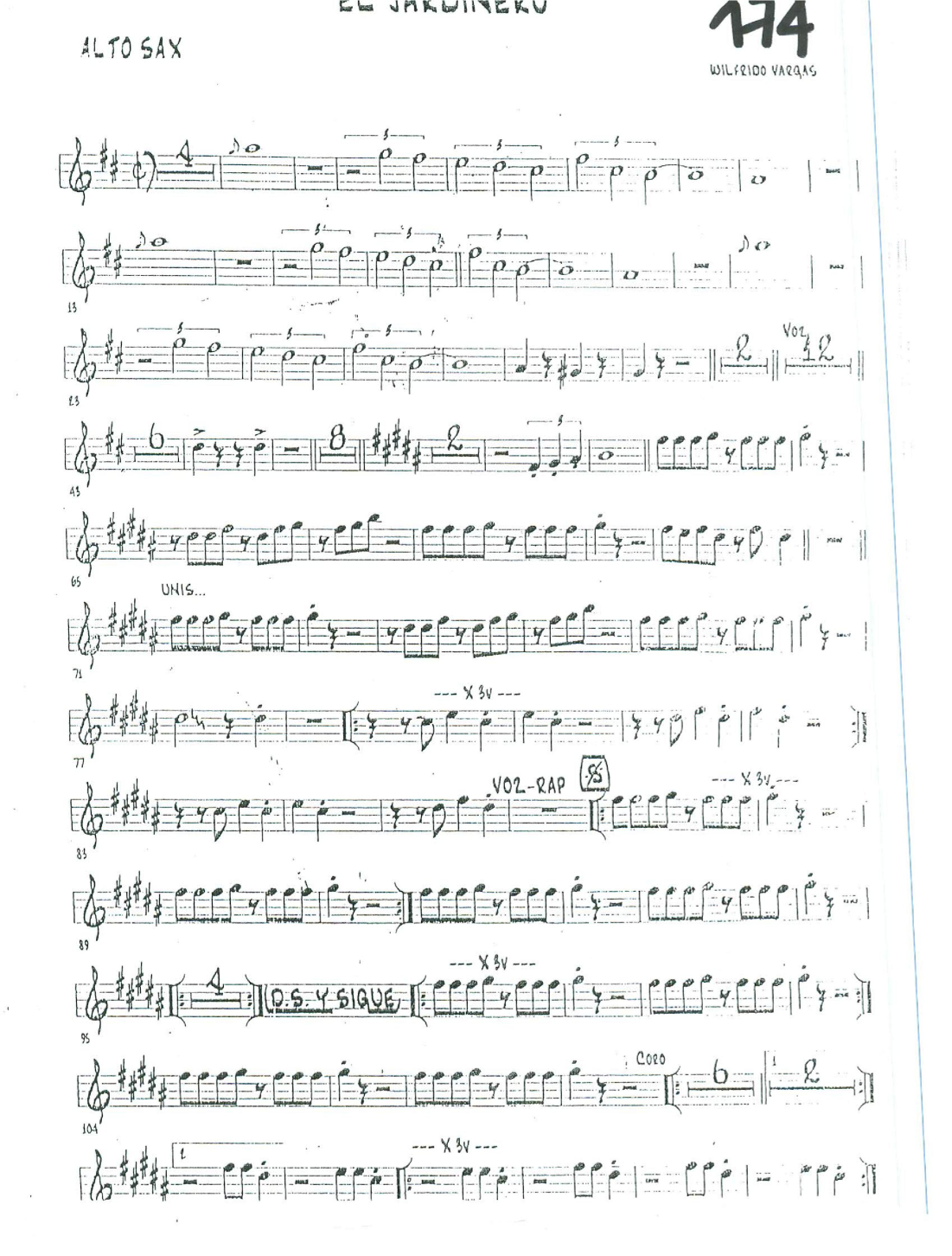 El jardinero (arr. Wilfrido Vargas) by Wilfrido Vargas Full Orchestra