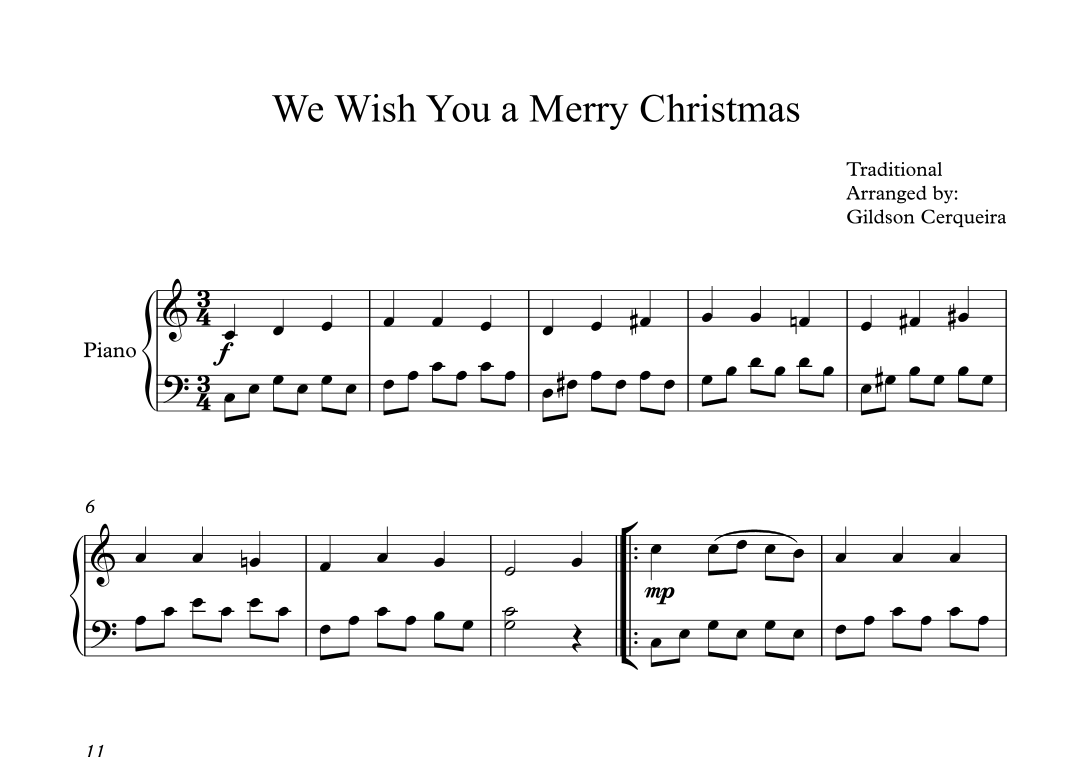 We Wish You a Merry Christmas (arr. Gildson Cerqueira) by Traditional