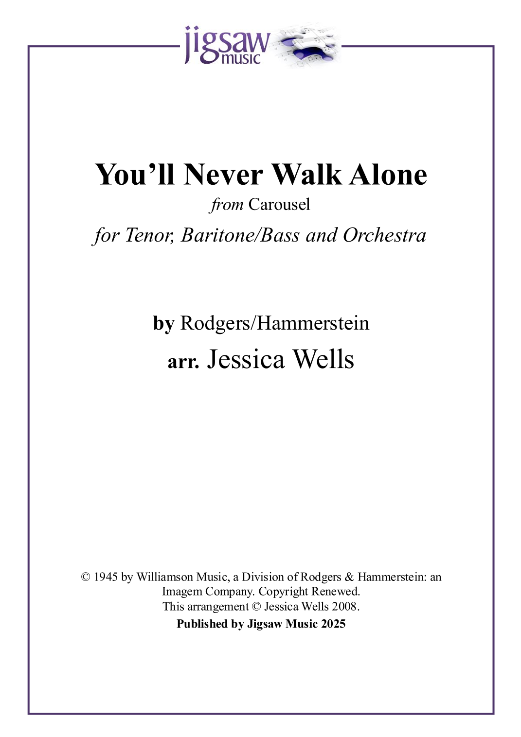 You'll Never Walk Alone (arr. Jessica Wells) by Andrea Bocelli 管弦乐团 - 预览