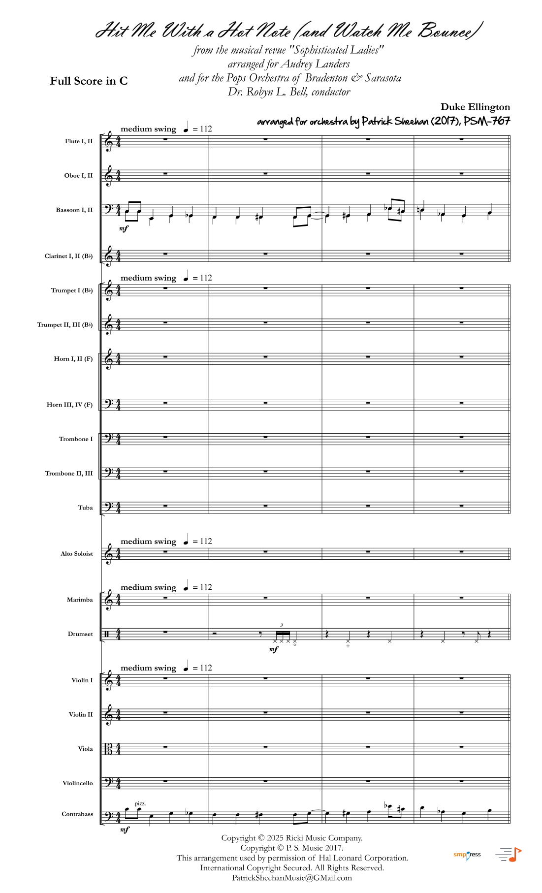 Hit Me With A Hot Note And Watch Me Bounce (arr. Patrick Sheehan) by Edward Kennedy Ellington 管弦乐团 - 预览