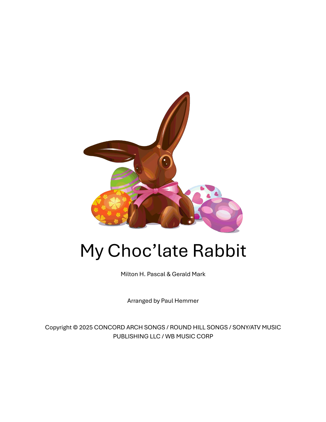 My Choc'late Rabbit (arr. Paul Hemmer) by Rosemary Clooney Sheet Music ...
