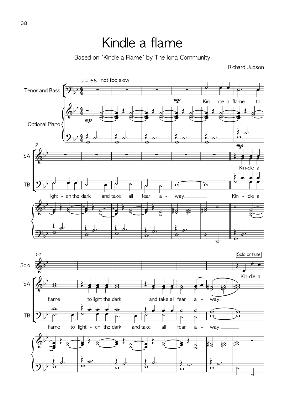 Kindle a Flame by Richard Judson Sheet Music for SATB