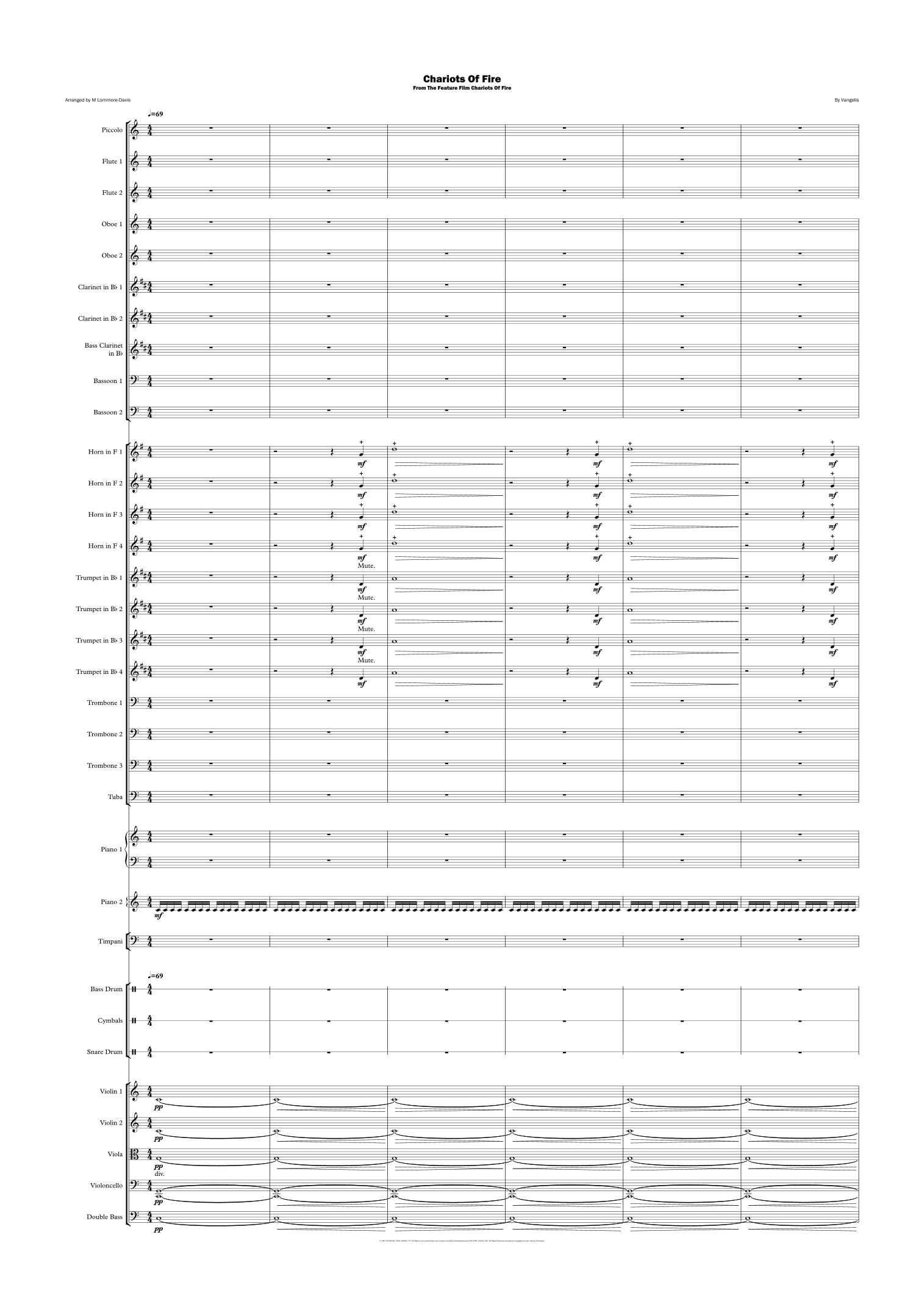 Chariots Of Fire (arr. Mathew Lorrimore-Davis) by Vangelis 管弦乐团 - 预览