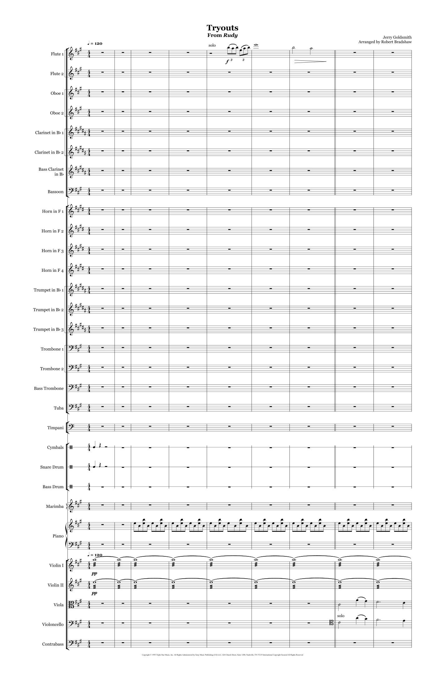 Tryouts (arr. Robert Bradshaw) by Jerry Goldsmith 管弦乐团 - 预览