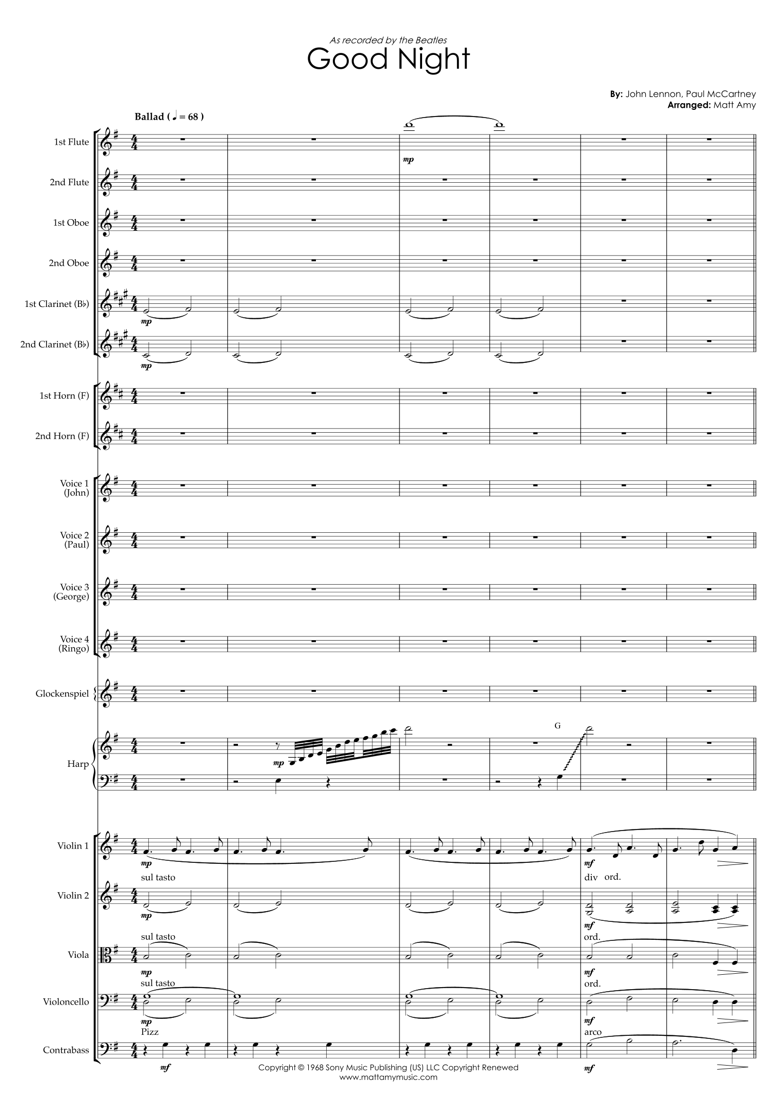 Good Night (arr. Matt Amy) by The Beatles 管弦乐团 - 预览