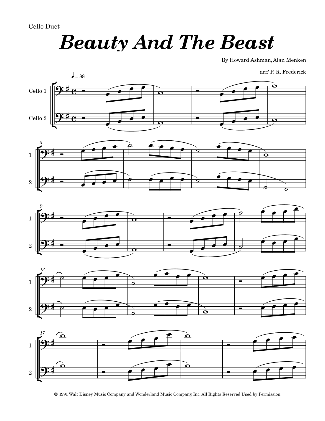 Beauty And The Beast (arr. P. R. Frederick) by Celine Dion & Peabo ...