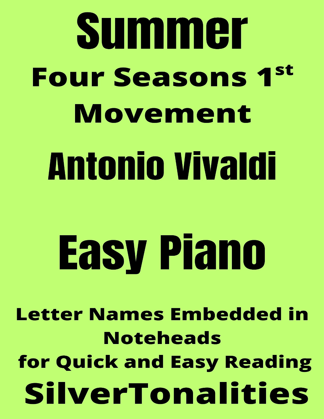 Summer Four Seasons First Movement Easy Piano Sheet Music 2nd Edition ...