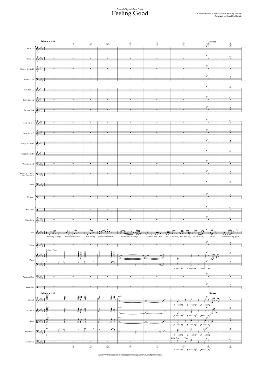 Feeling Good (arr. Daryl McKenzie) by Michael Buble 管弦乐团 - 预览