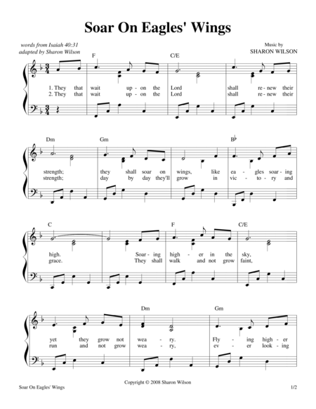 Soar On Eagles' Wings (Isaiah 40:31) by Sharon Wilson Sheet Music