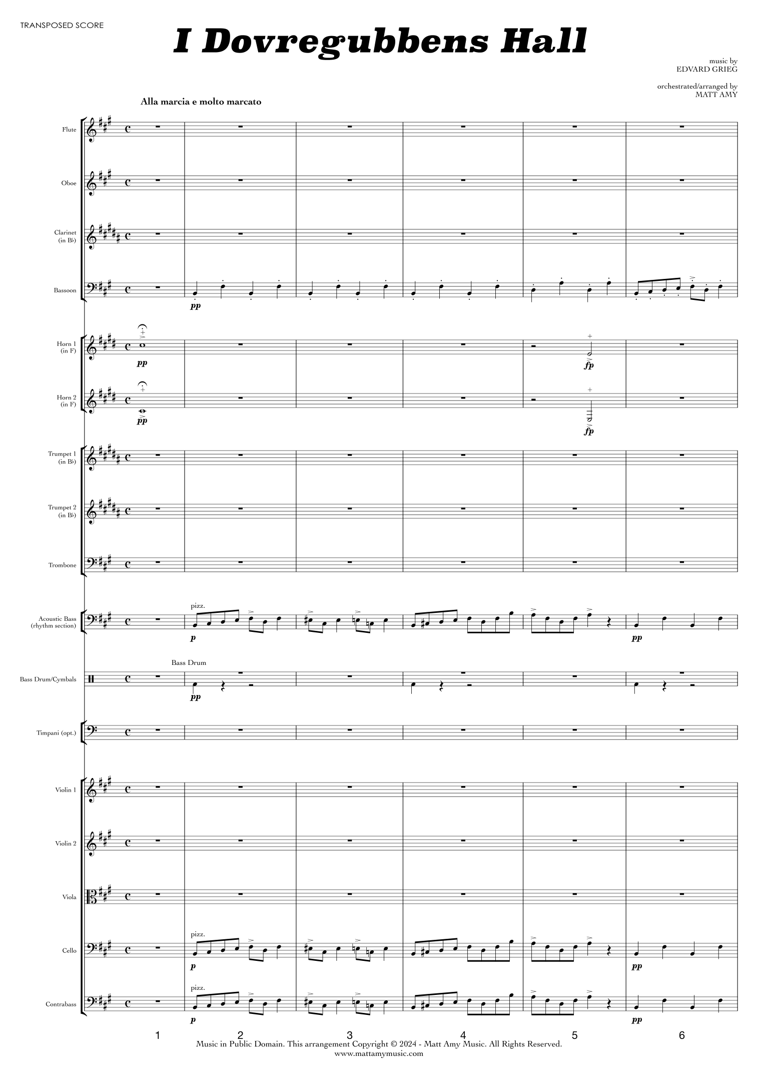在山魔王的大厅 In the Hall of the Mountain King (I Dovregubbens Hall) (arr. Matt Amy) by Edvard Grieg 管弦乐团 - 预览