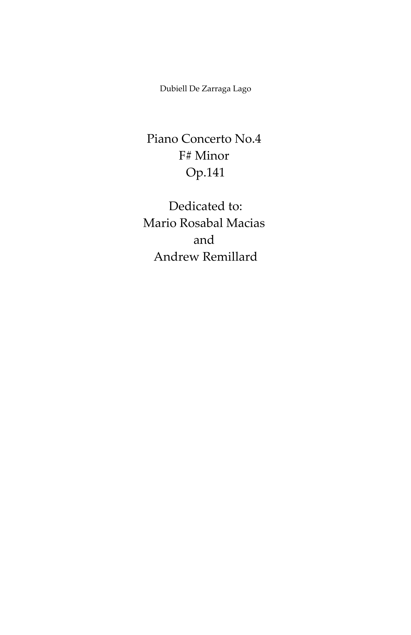 Piano Concerto No.4 by dubiell de zarraga Full Orchestra