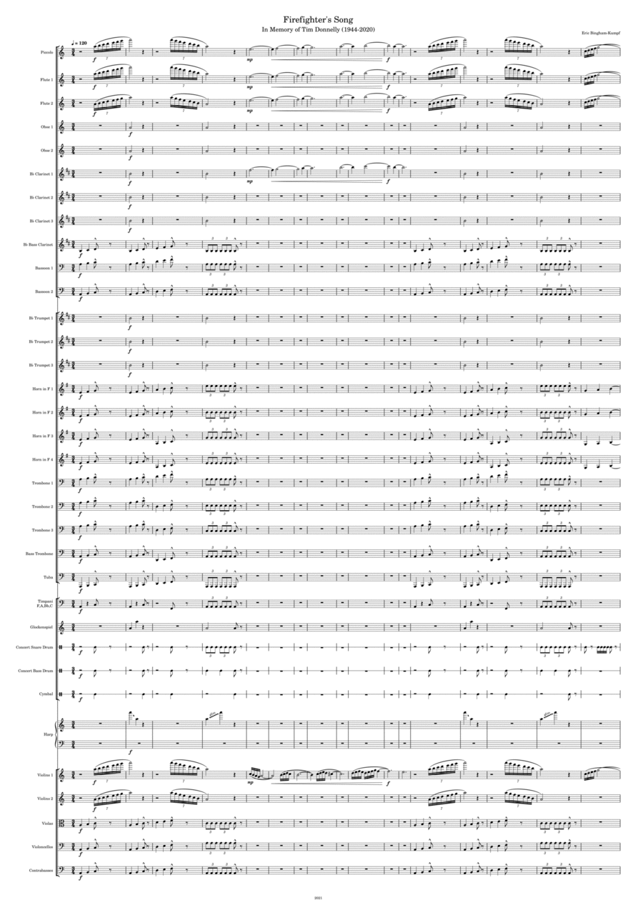 Firefighter's Song by Eric Bingham-Kumpf Full Orchestra