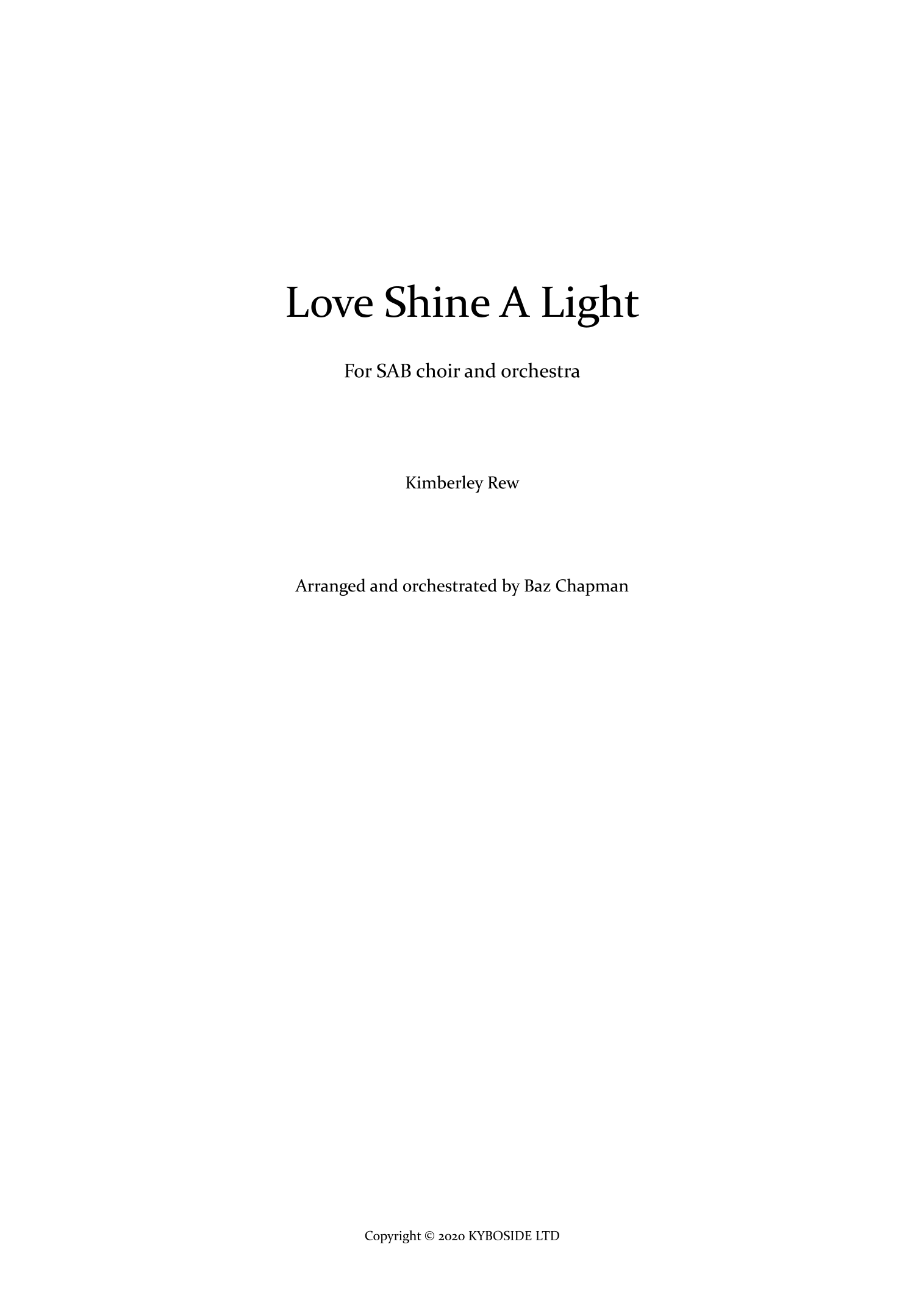 Love Shine A Light (arr. Baz Chapman) by Katrina And The Waves 管弦乐团 - 预览
