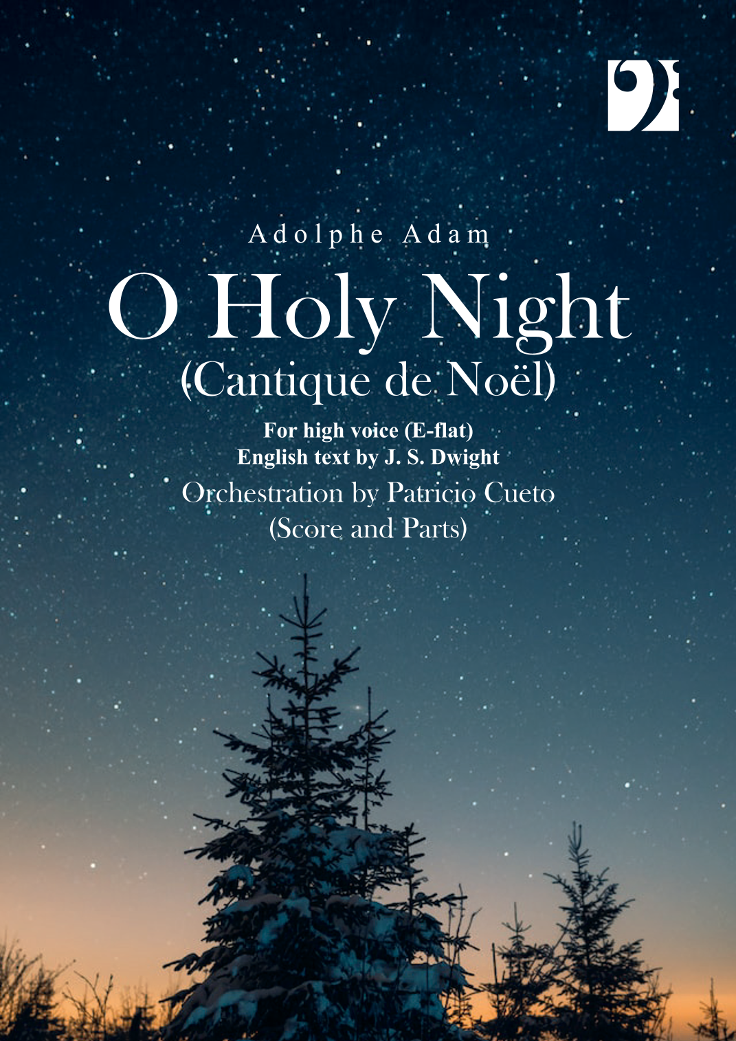 O Holy Night for voice and orchestra, for high voice (E-flat Major) (arr. Patricio Cueto) by Adolphe Adam Full Orchestra