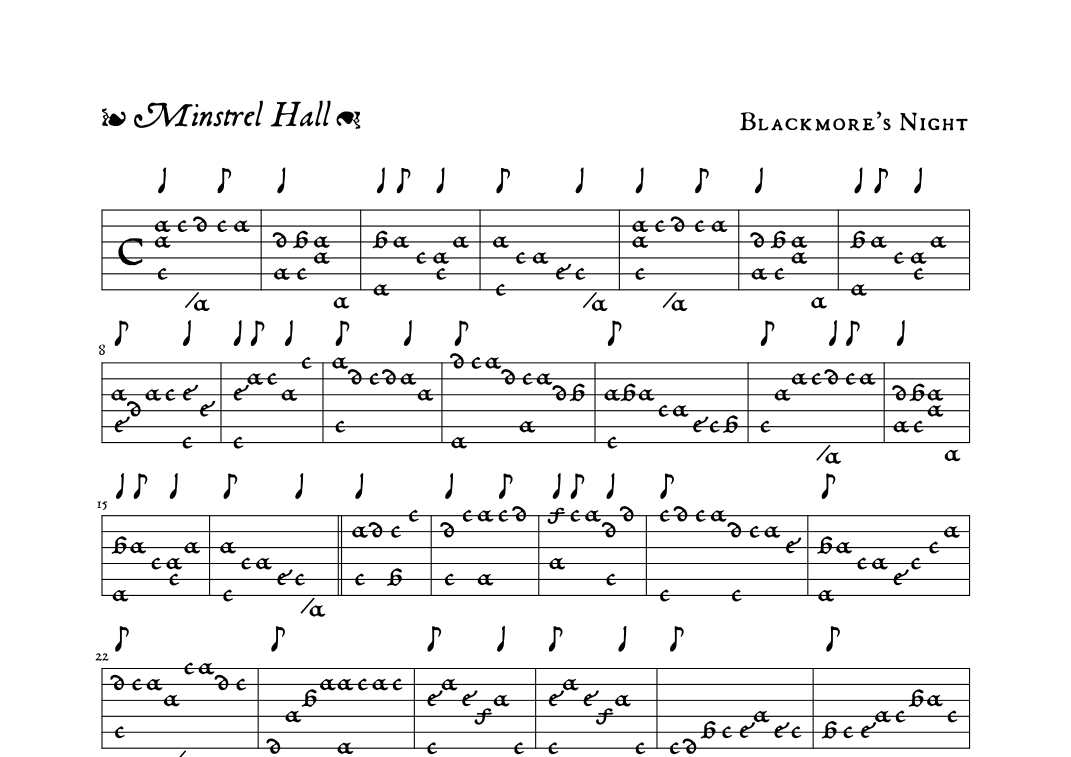 Minstrel Hall (arr. David Hernández) Sheet Music Blackmore'S Night