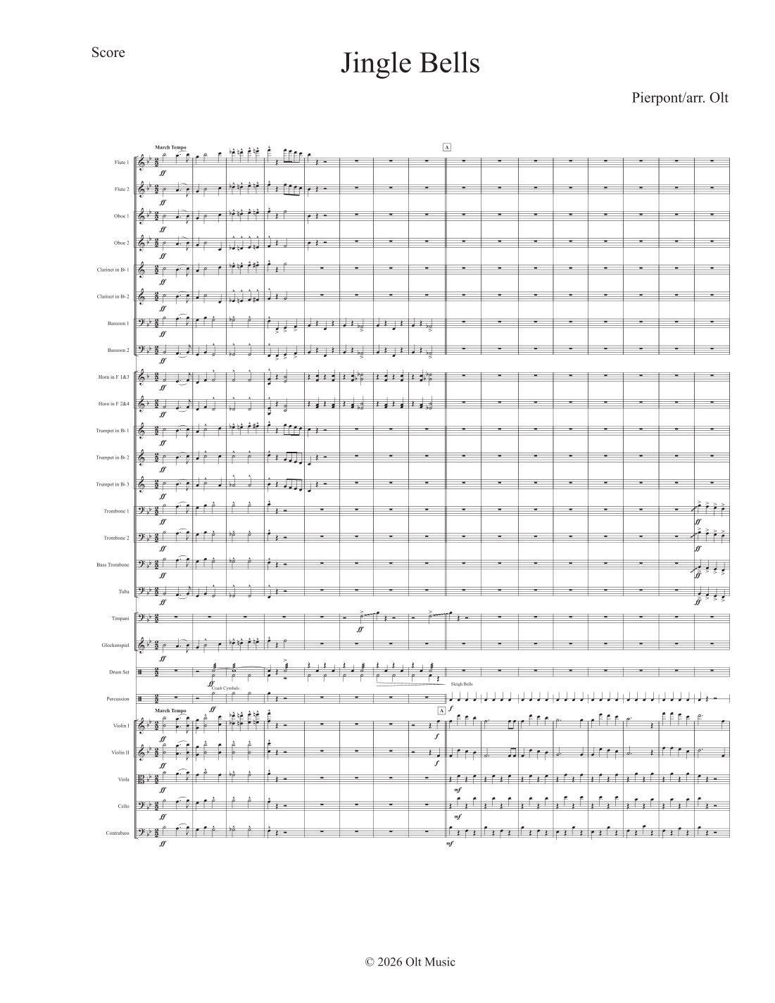 Jingle Bells (arr. Tim Olt) by John Pierpont Full Orchestra