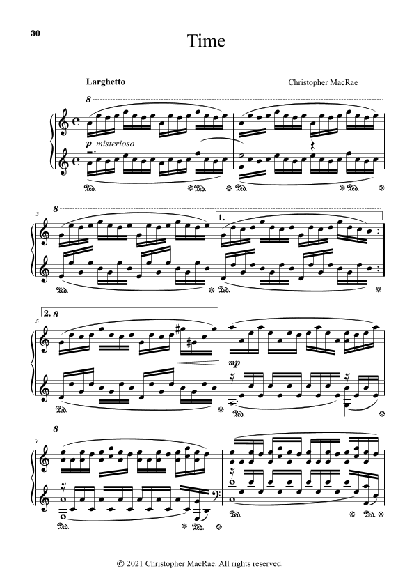 Time Sheet Music Christopher MacRae Piano Solo