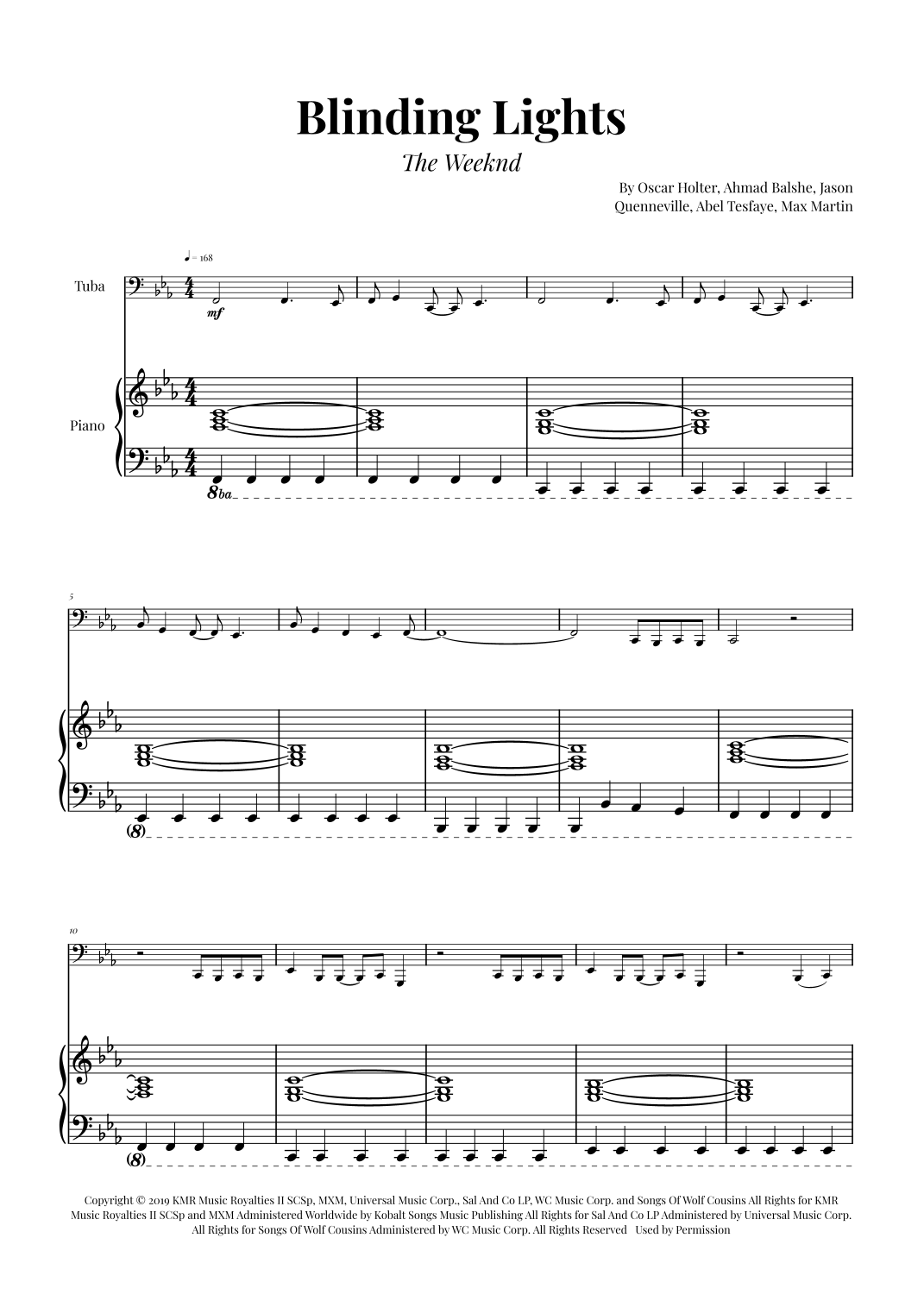 Blinding Lights (arr. Glauco Fernandes) by The Weeknd Sheet Music for ...