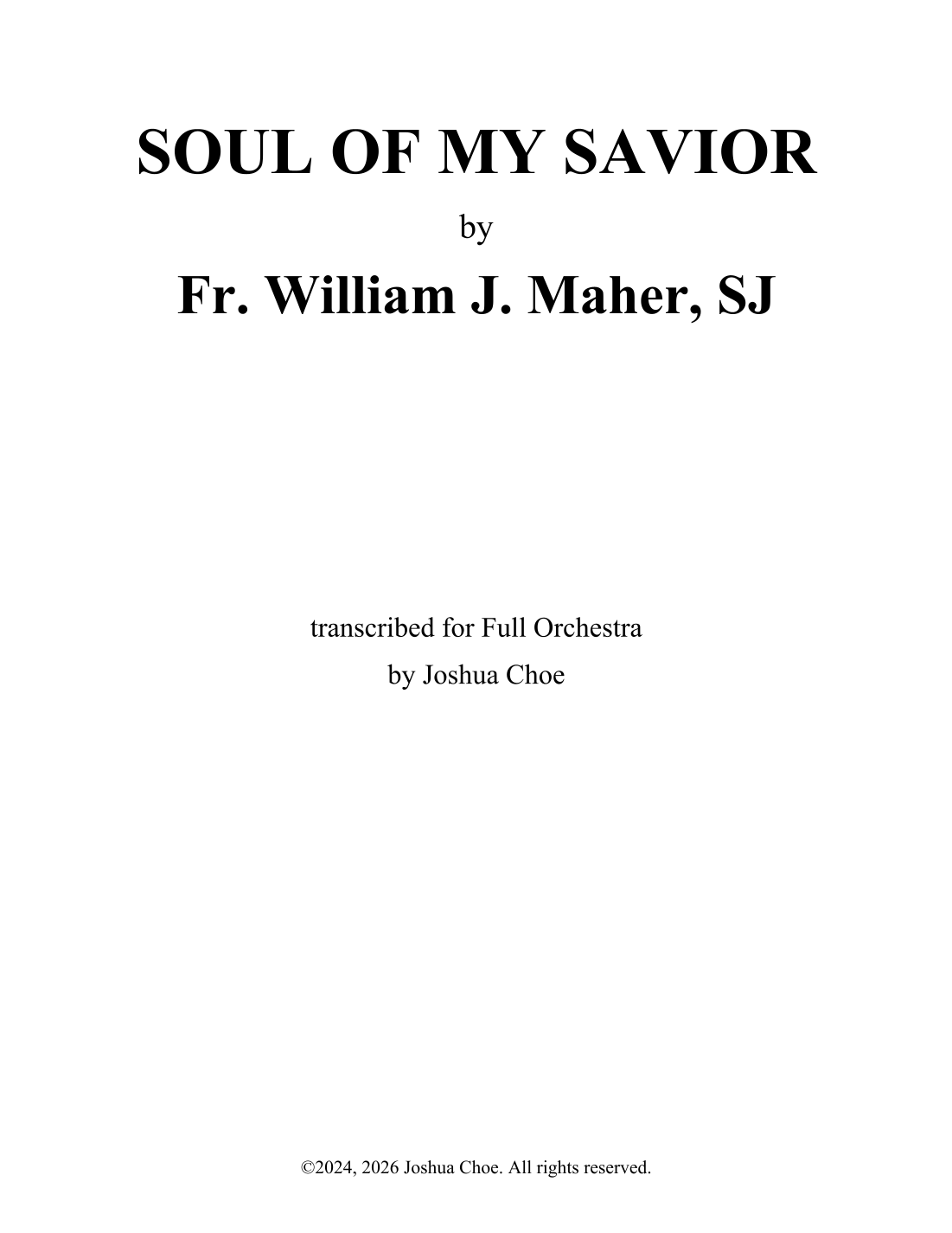 Soul of My Savior (arr. Joshua Choe) by William J. Maher 管弦乐团 - 预览