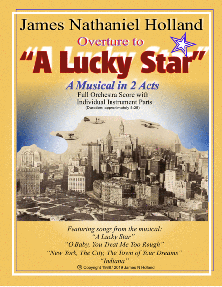 Overture to "A Lucky Star" A 1920s Musical, Full Orchestra Score and Individual Parts by James Nathaniel Holland Chamber Orchestra (20世纪20年代音乐剧《幸运星》序曲,管弦乐总谱与分谱,James Nathaniel Holland 室内乐团) - 预览