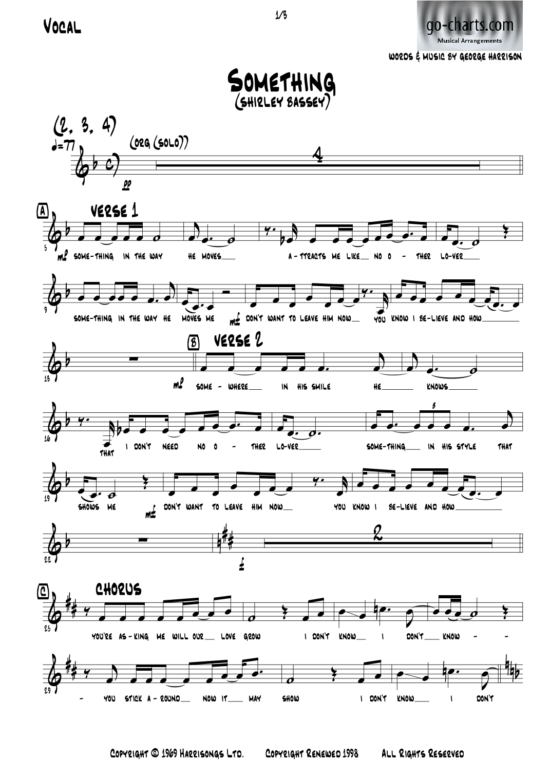 Something (arr. Andy Davidson go-charts.com) by The Beatles 管弦乐团 - 预览