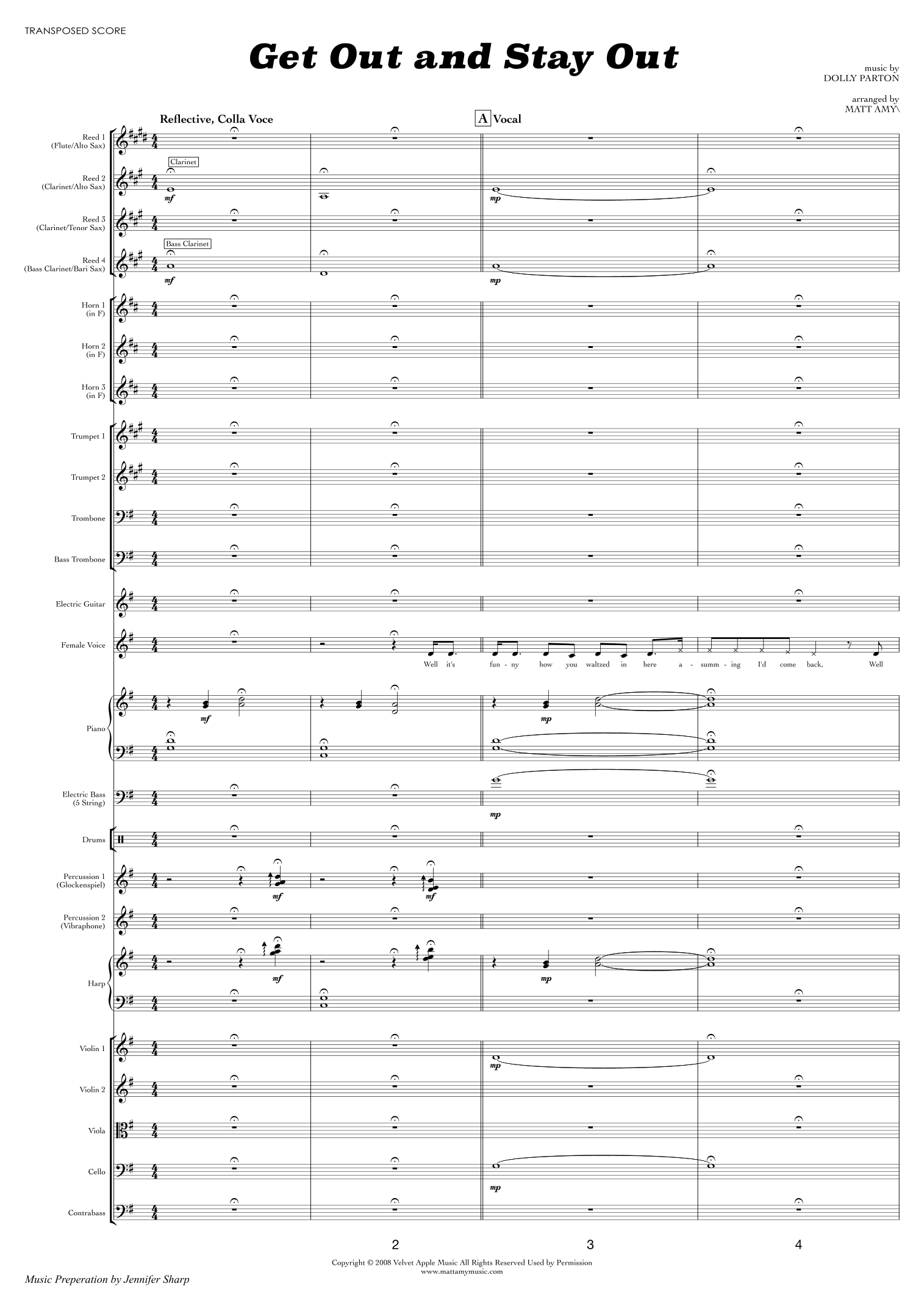 Get Out And Stay Out (arr. Matt Amy) by Dolly Parton Full Orchestra