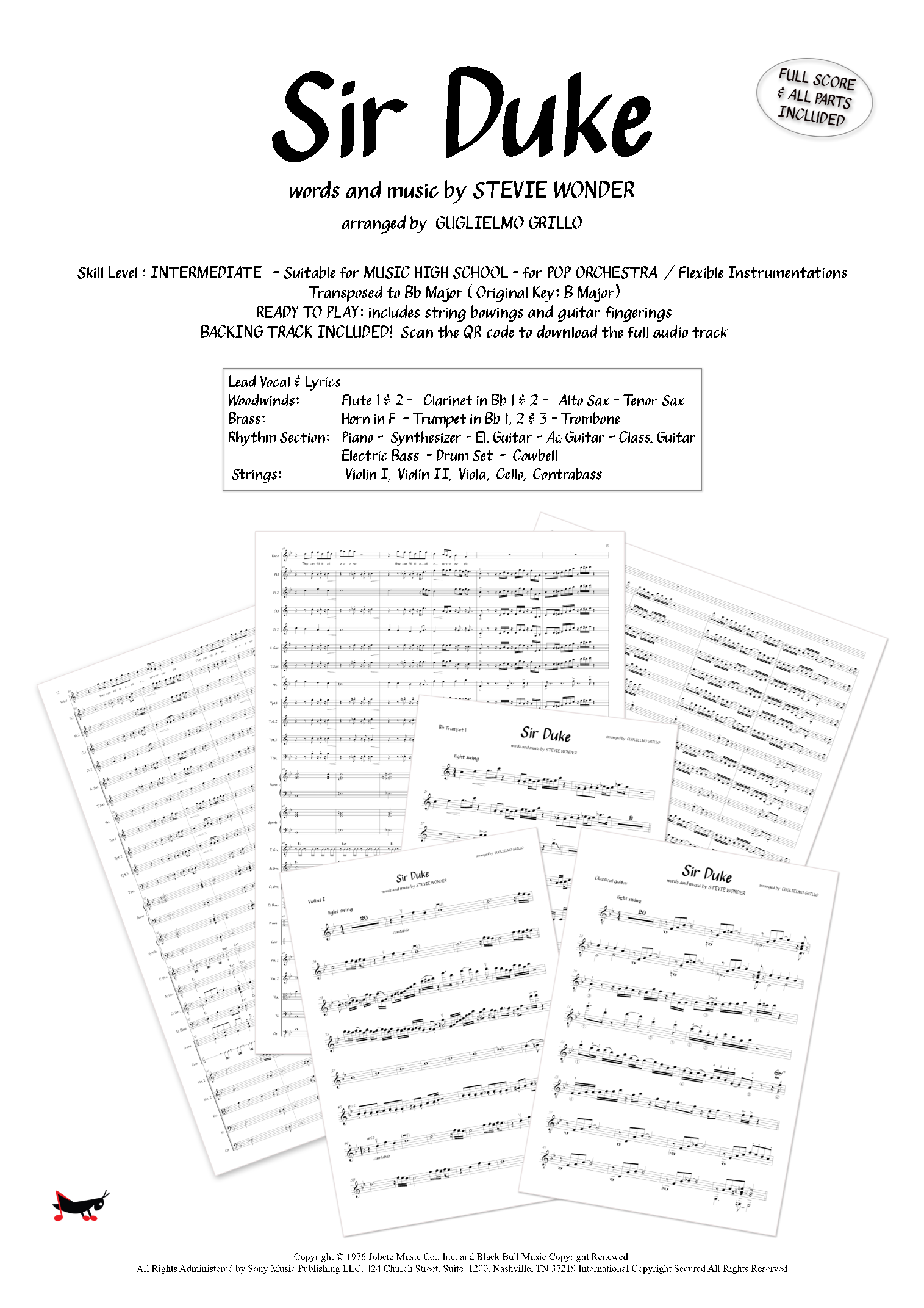 Sir Duke (arr. Guglielmo Grillo) by Stevie Wonder 管弦乐团版 - 预览