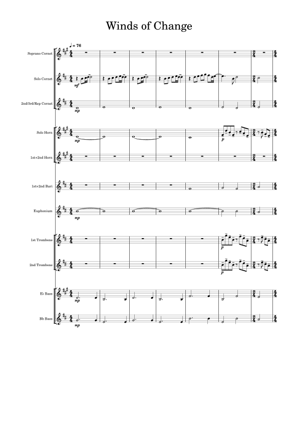 Wind Of Change (arr. JS) by Scorpions Sheet Music for Brass Band at