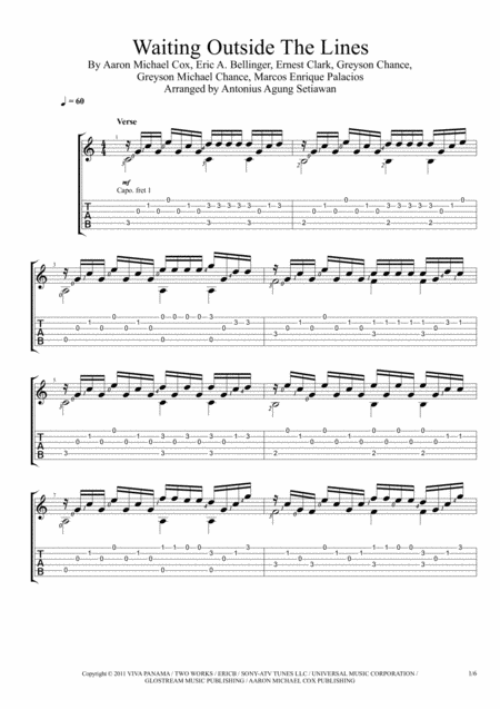 Waiting Outside The Lines (arr. Antonius Agung Setiawan) Partition Digitale