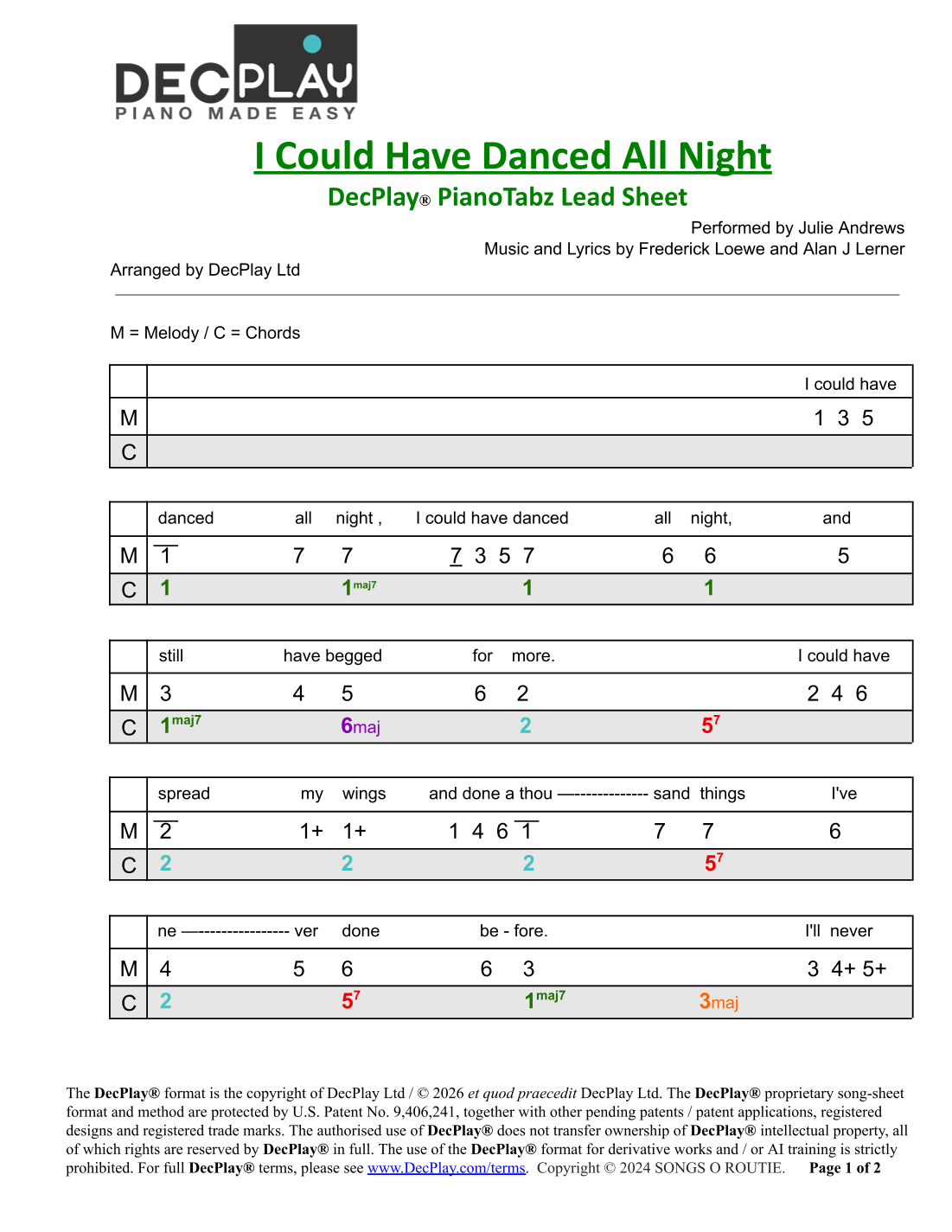 I Could Have Danced All Night (arr. DecPlay Ltd) by Jerry Solomon Sheet ...