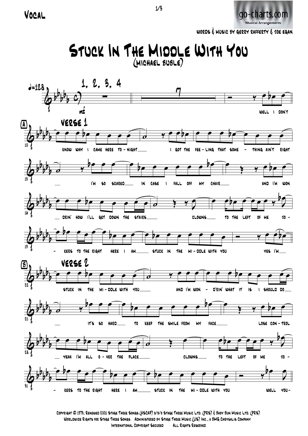 Stuck In The Middle With You (arr. Andy Davidson go-charts.com) by Stealers Wheel Full Orchestra