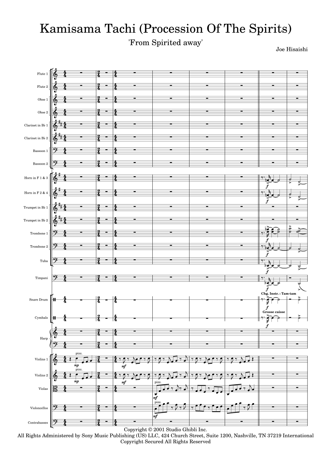 Kamisama Tachi (Procession Of The Spirits) (arr. Gael Florens) by Joe Hisaishi 管弦乐团 - 预览