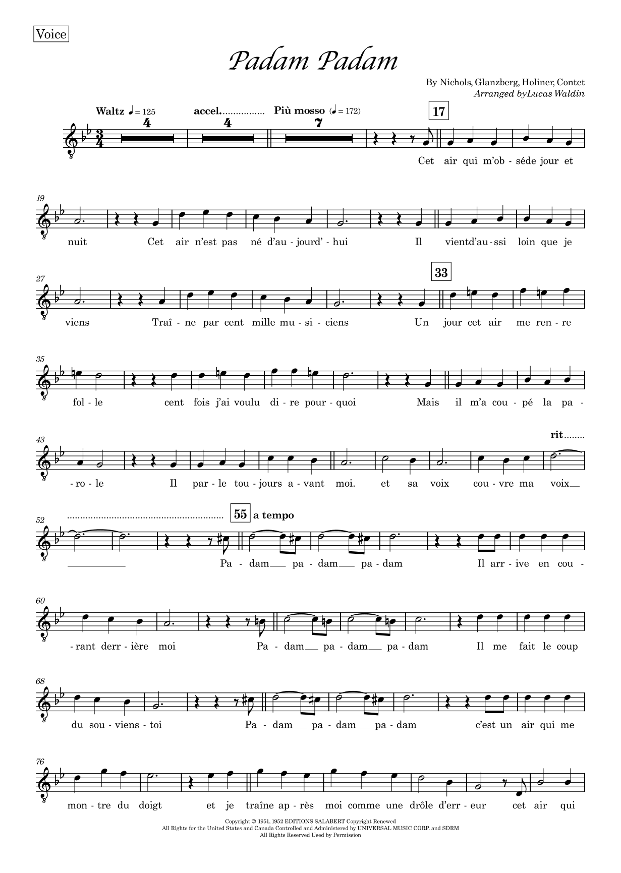 Padam Padam (arr. Lucas Waldin) by Edith Piaf Full Orchestra
