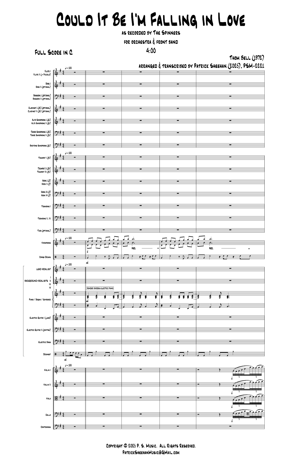 Could It Be I'm Falling In Love? (arr. Patrick Sheehan) by Melvin Howard Steals 管弦乐总谱 - 预览
