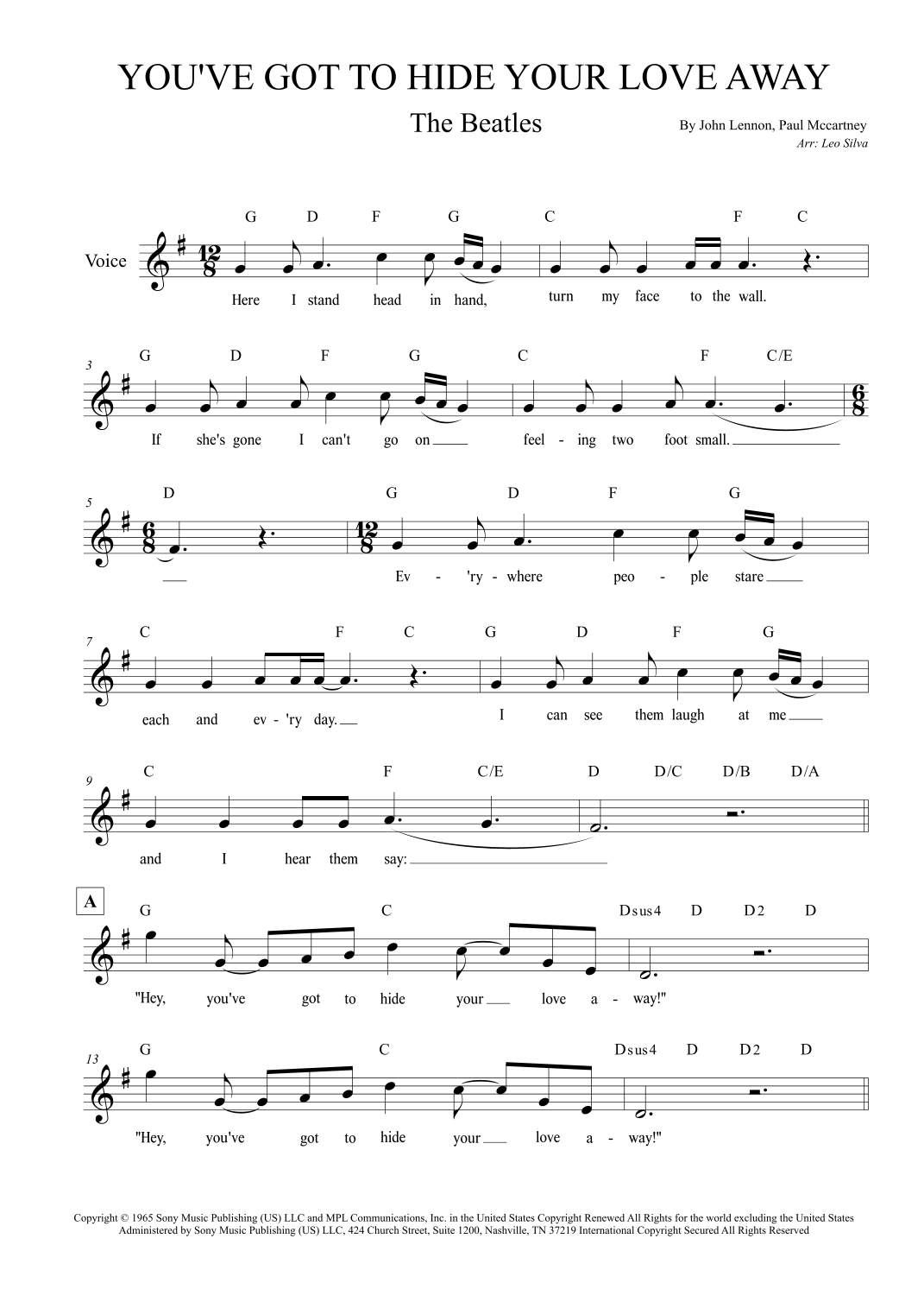 You've Got To Hide Your Love Away (arr. Leo Silva) von Eddie Vedder ...