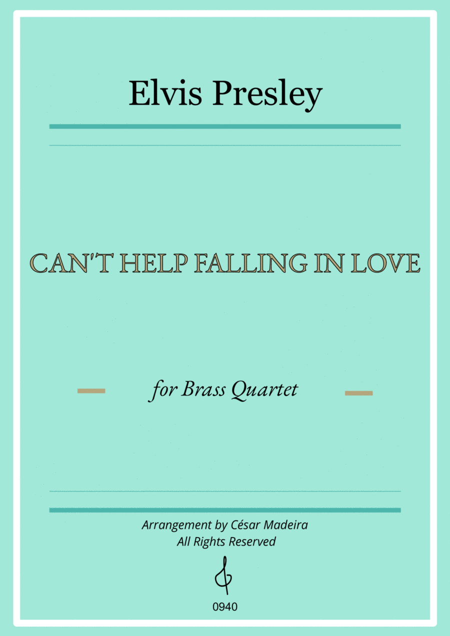 Can't Help Falling In Love Sheet Music Elvis Presley Brass Ensemble