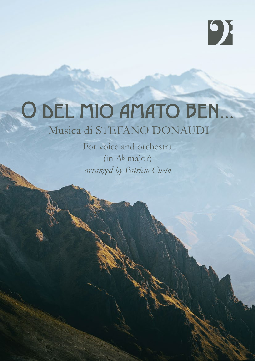 O del mio amato ben, for Voice and Orchestra (A-flat Maj) (arr. Patricio Cueto) by Stefano Donnaudy Full Orchestra