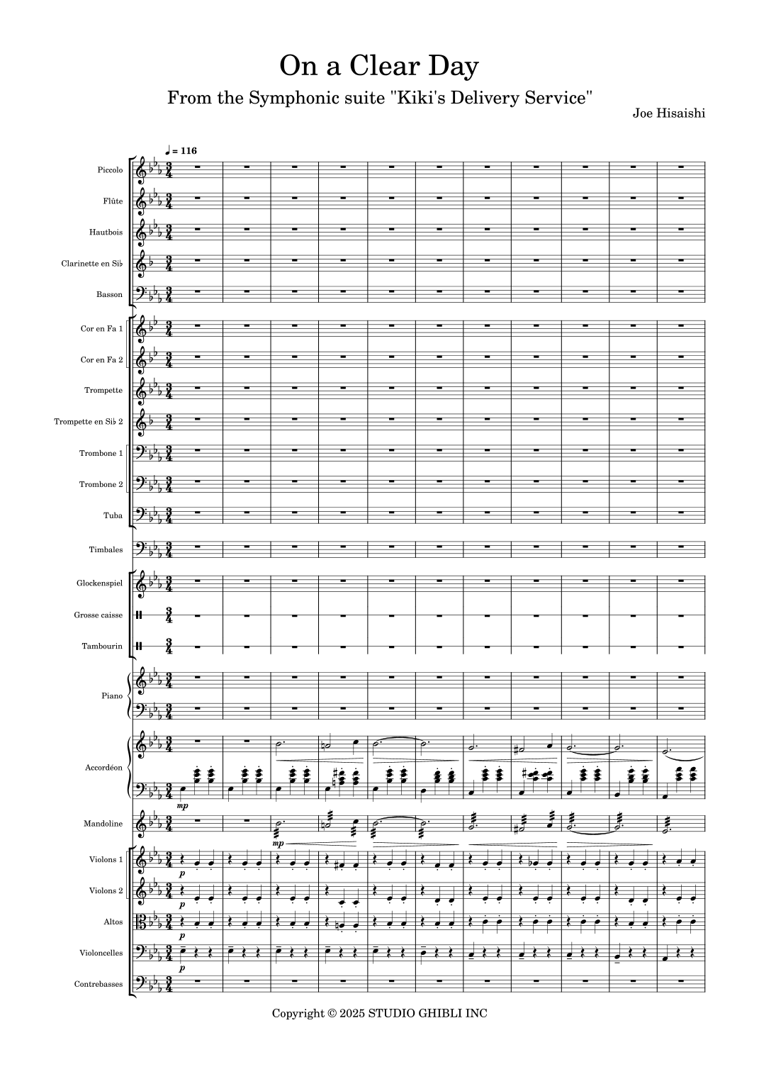 Kiki's Delivery Service (arr. Gael Florens) by Jou Hisaishi Full Orchestra (魔女宅急便 管弦乐团) - 预览