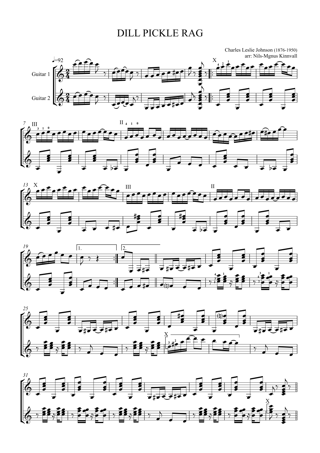 Dill pickle rag (arr. Nils-Magnus Kinnvall) by Charles Leslie Johnson ...