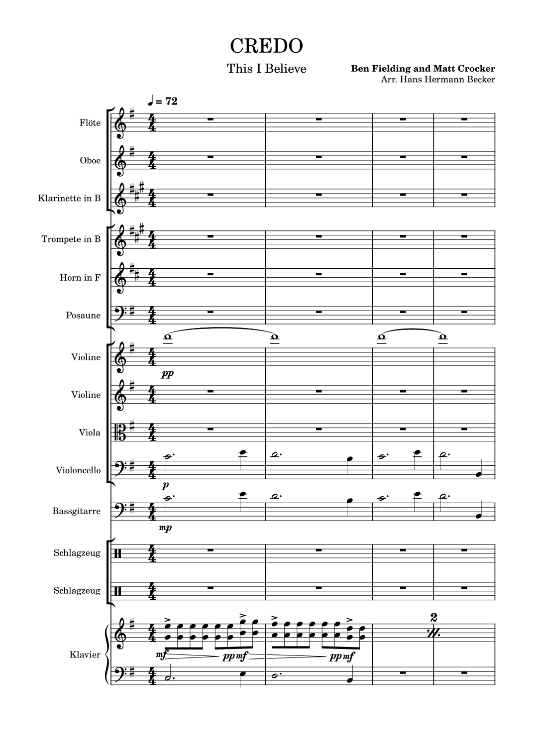 This I Believe (The Creed) (arr. Hans Hermann Becker) by Matt Crocker 管弦乐团 - 预览