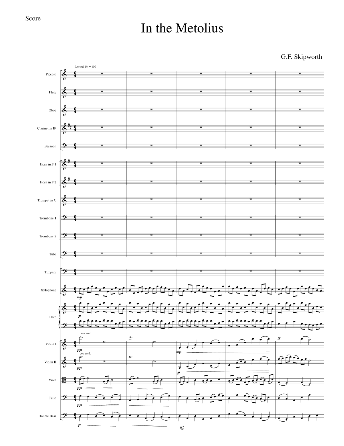 In the Metolius by G.F Skipworth Full Orchestra