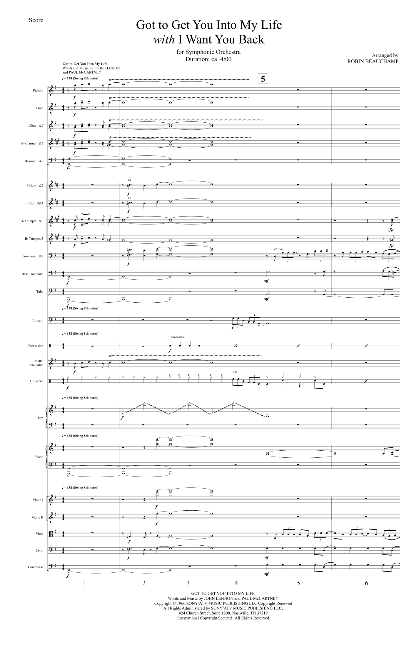 组曲:Got To Get You Into My Life with I Want You Back (arr. Robin Beauchamp) by Robin Beauchamp 管弦乐团 - 预览