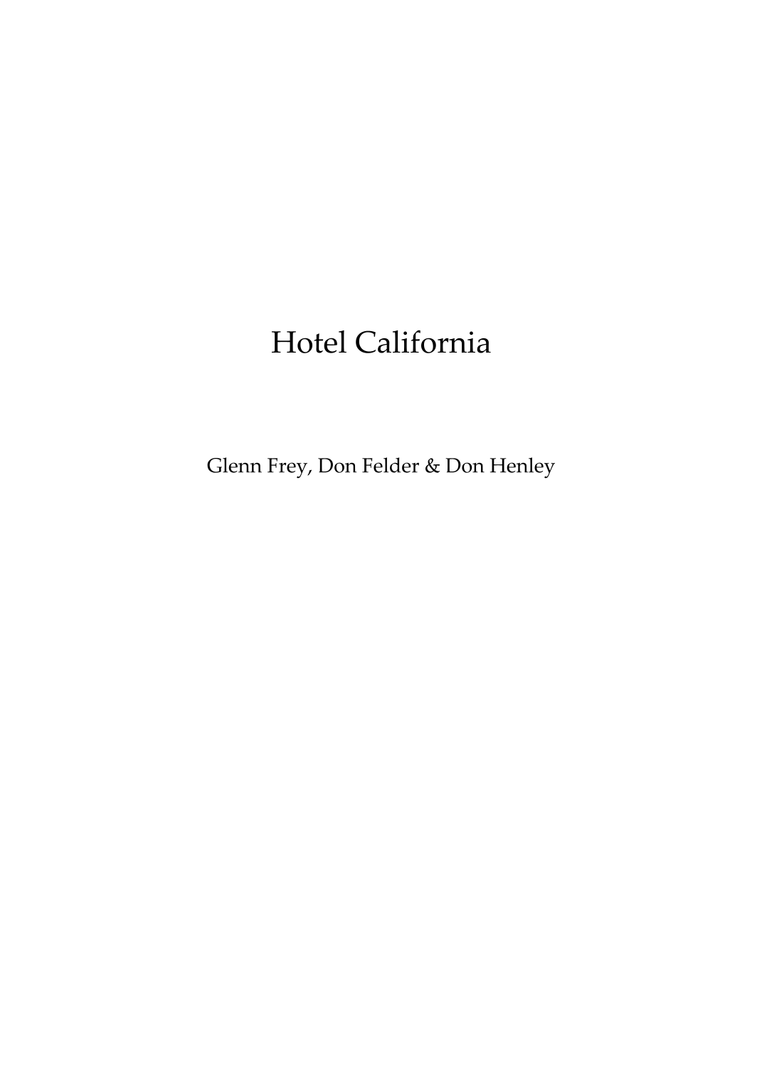《加州旅馆》Hotel California(Steve Herbert 编曲)- 老鹰乐队 Eagles 管弦乐团 - 预览