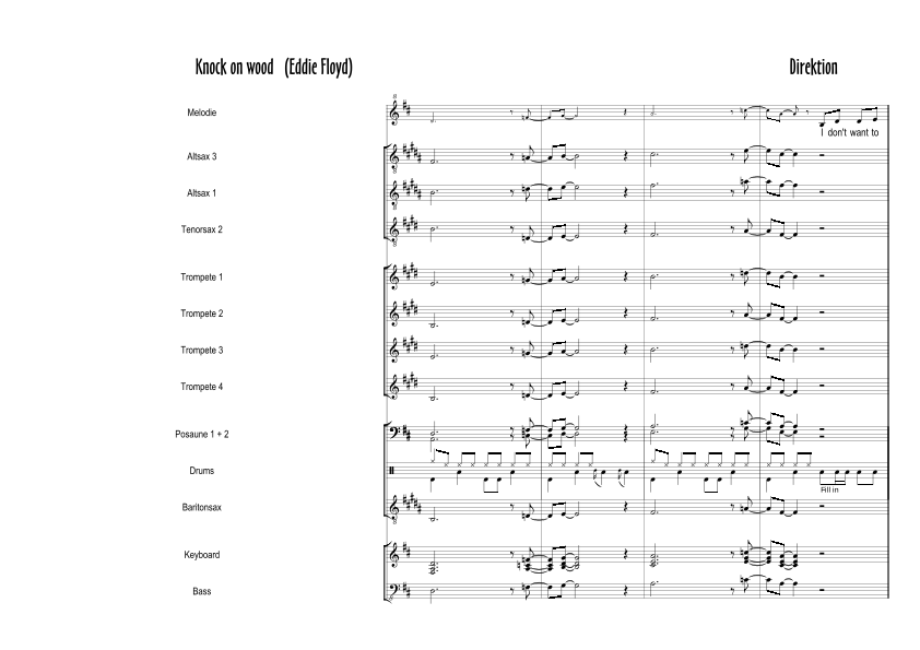 Knock On Wood Sheet Music Eddie Floyd Performance Ensemble