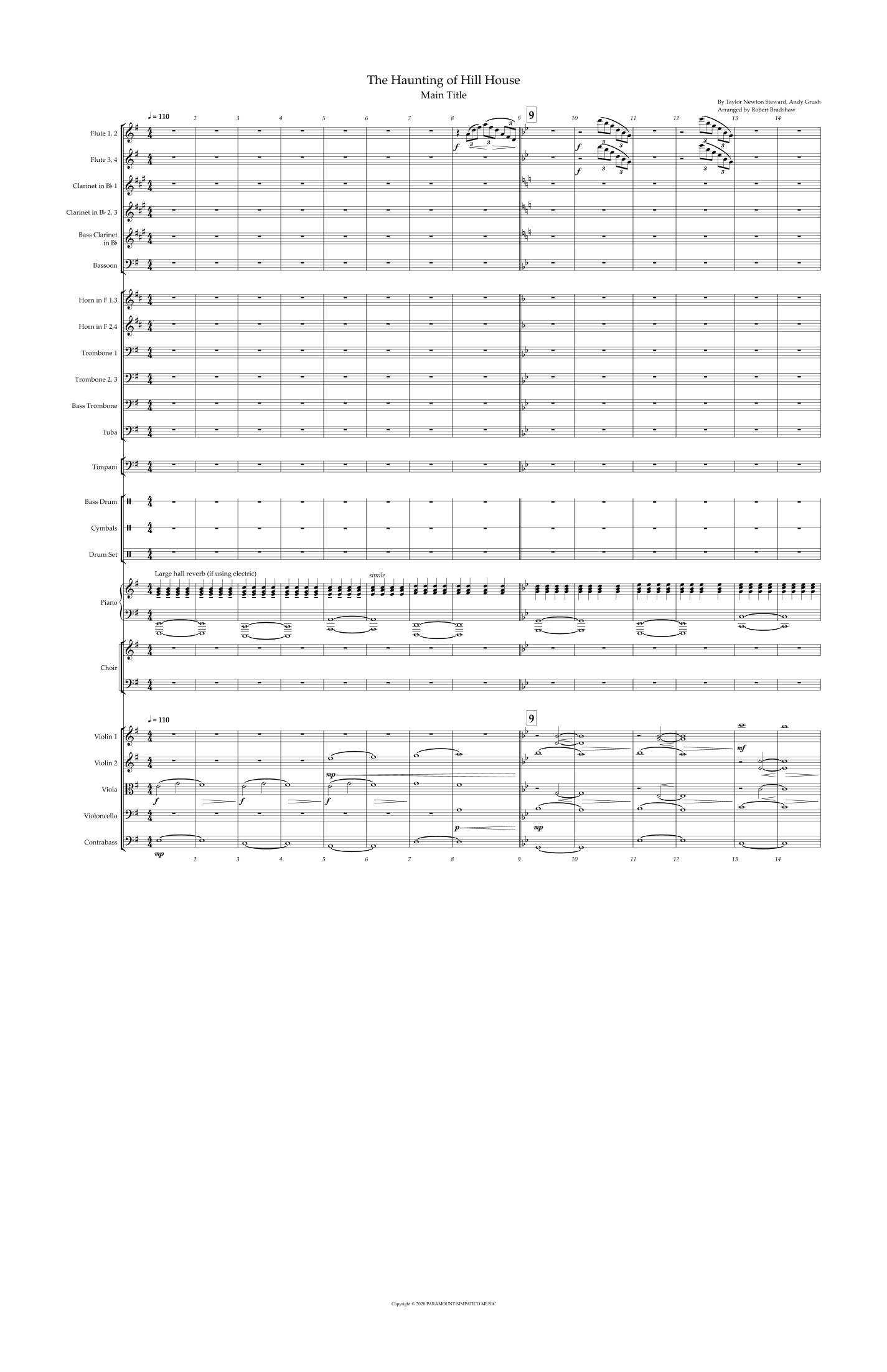 The Haunting Of Hill House (Main Title) (arr. Robert Bradshaw) by Taylor Newton Steward 管弦乐团 - 预览