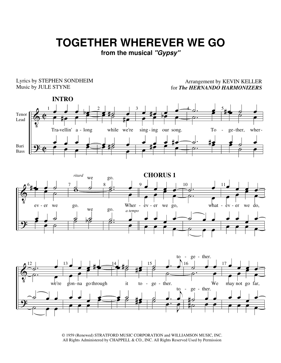 Together Wherever We Go (arr. Kevin Keller) by Stephen Sondheim Sheet ...