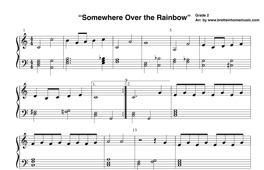 Somewhere Over the Rainbow (arr. Brett's In-Home Music) by Traditional