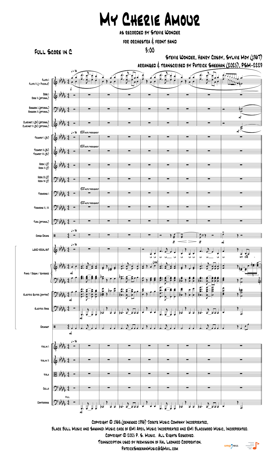 My Cherie Amour (arr. Patrick Sheehan) by Stevie Wonder 管弦乐团 - 预览