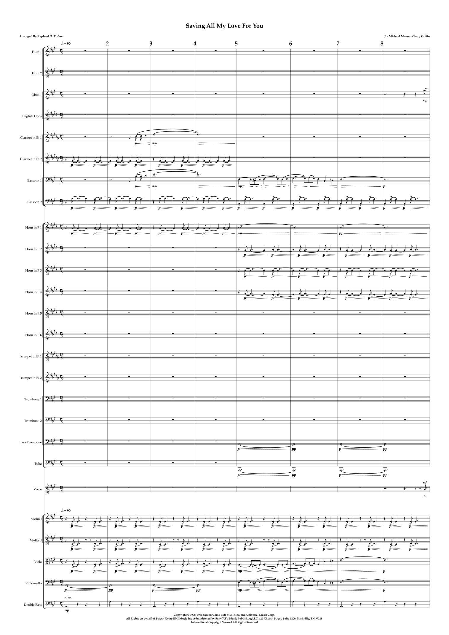Saving All My Love For You (arr. Raphael D. Thöne) by Whitney Houston Full Orchestra