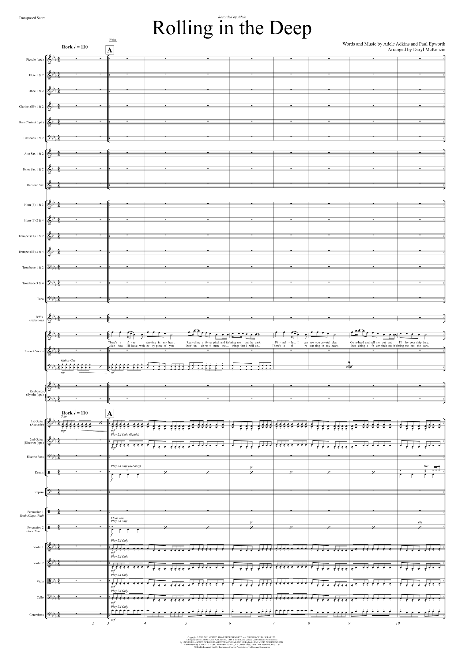 Rolling In The Deep (arr. Daryl McKenzie) by Adele 管弦乐团 - 预览